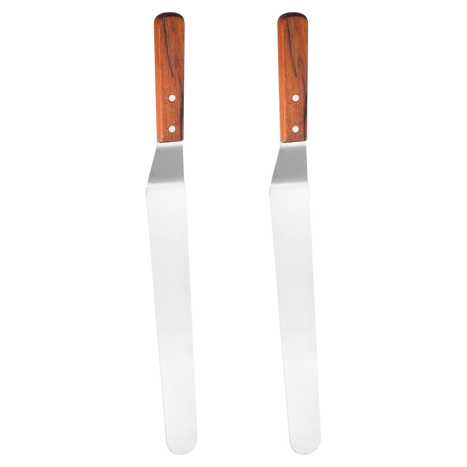 2pcspainting Knives 12"x1.26" Round Head Curved Palette Scraper With Wood Handle