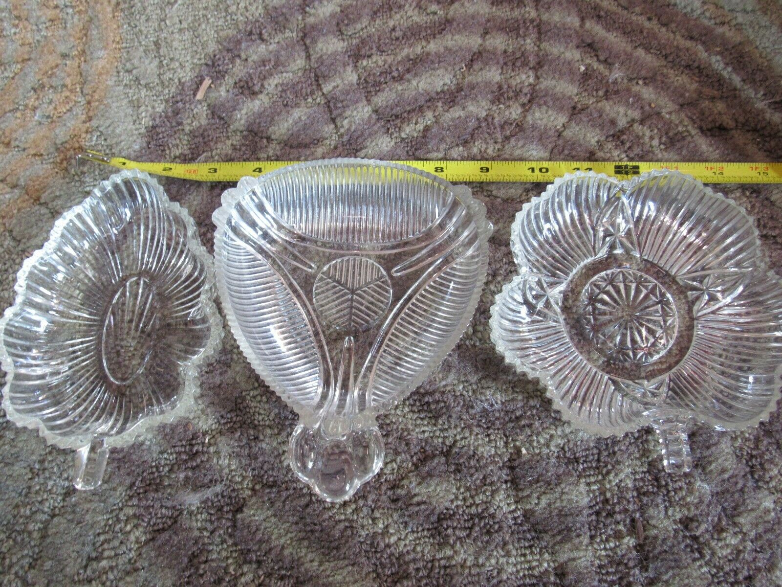 Old Vintage Antique Small Candy Dishes Lot Of 3 Glassware Serving Bowl
