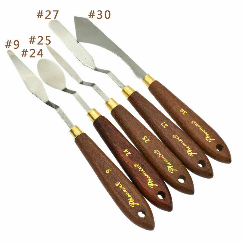 5x/set Painting Palette Knife Scraper Spatula Oil Painting Stainless Steel Tools