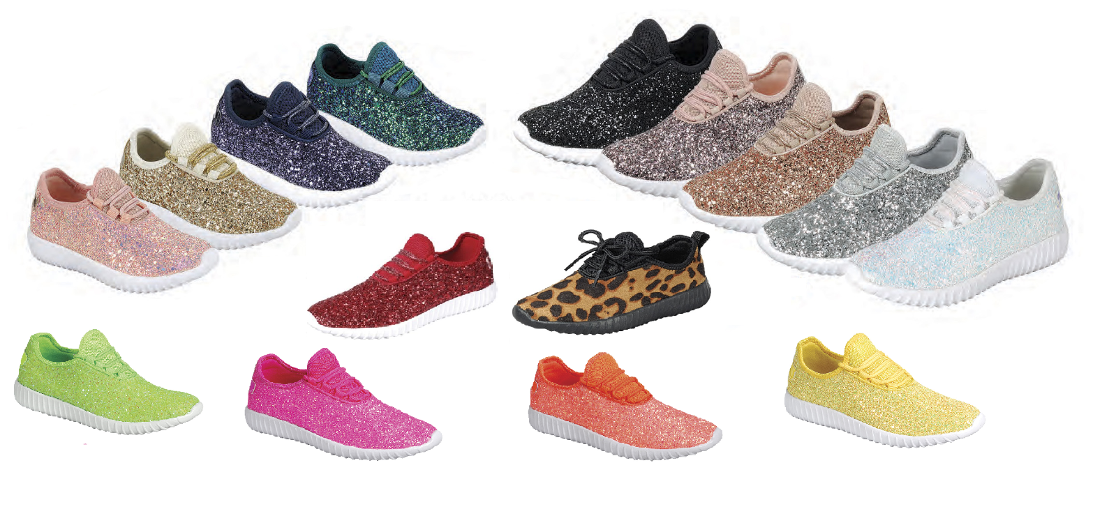Girls Youth Kids Sequin Glitter Lace Up Fashion Shoes Comfort Athletic Sneakers