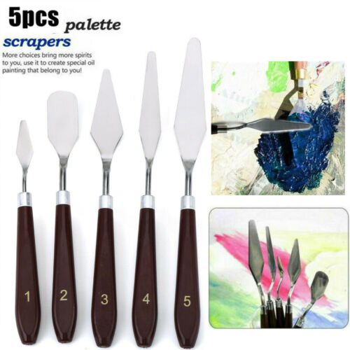 Stainless Palette Knife Scraper Spatula Set For Artist Oil Painting Knives 5pcs