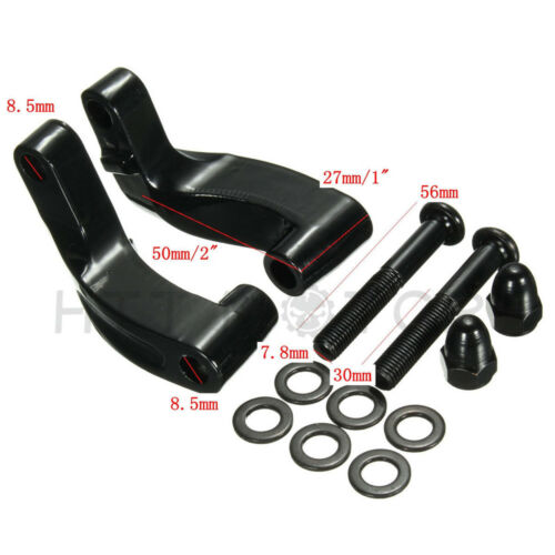 Black Mirror Relocation Extension Adapter Kit For Harley Davidson Motorcycles