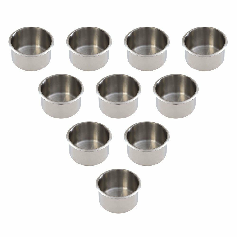 10-pack Of Jumbo Stainless Steel Cup Holder For Poker Table & Boat & Rv Car
