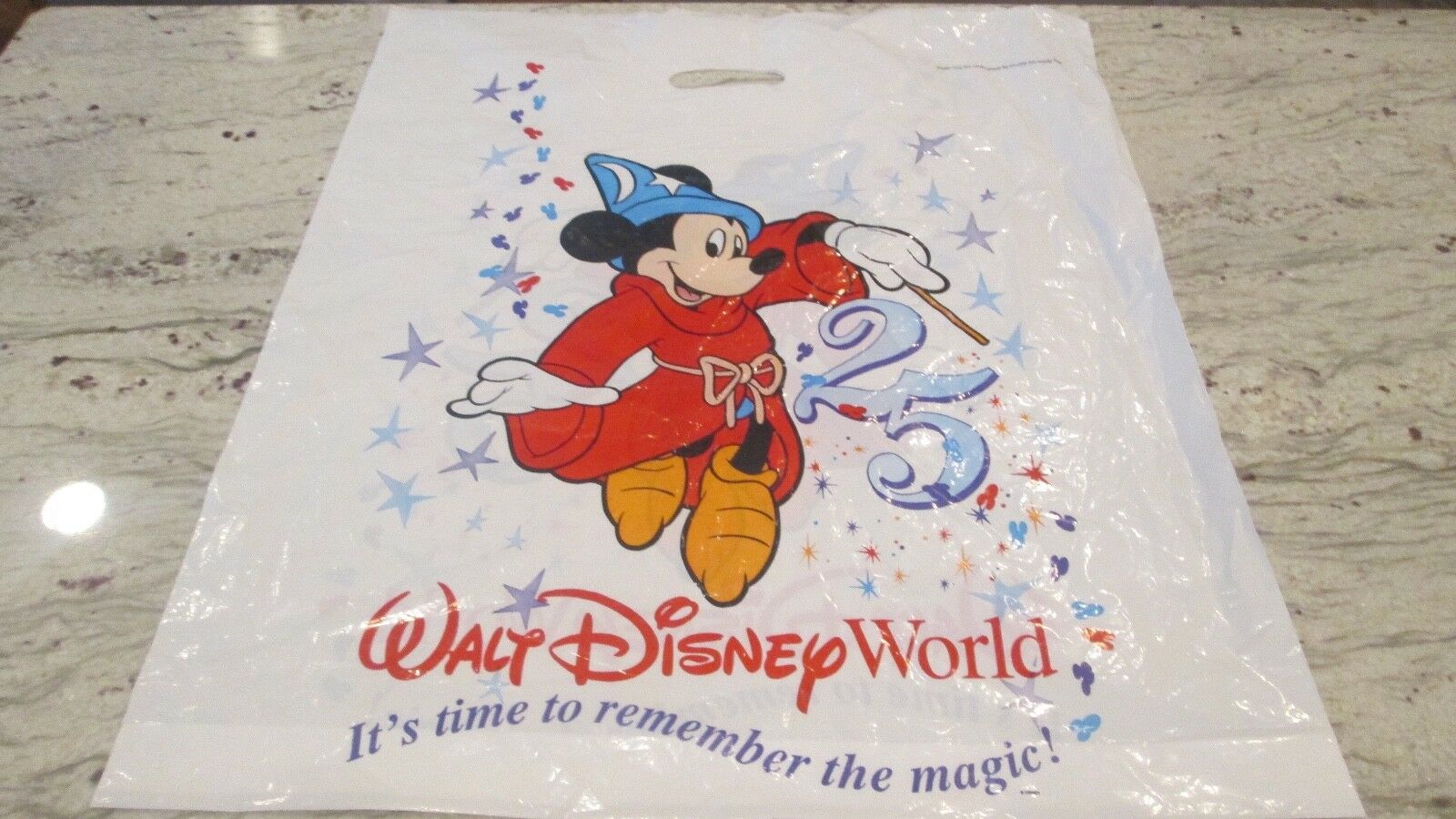 New- Walt Disney World -florida @ 25 Years Old-"it's A Time To Remember" Shopbag