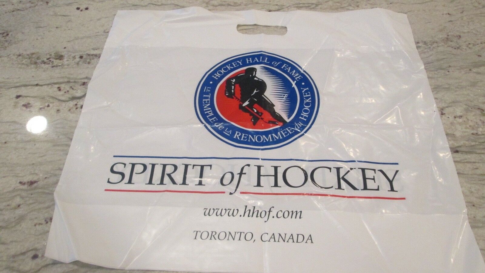 New- Hockey Hall Of Fame-toronto .canada-logo-shopping Bag-2-sided 18x21"