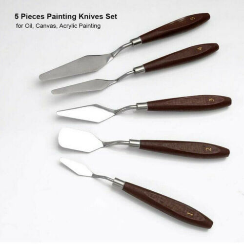Painting Knife Stainless Palette Knife Sets 5pcs Scraper Spatula For Artist Oil